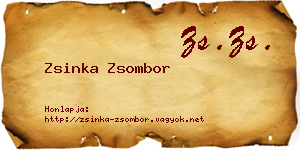 Zsinka Zsombor névjegykártya