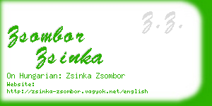 zsombor zsinka business card